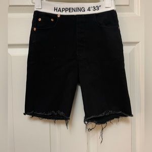 Happening 4’33” Black Denim Shorts